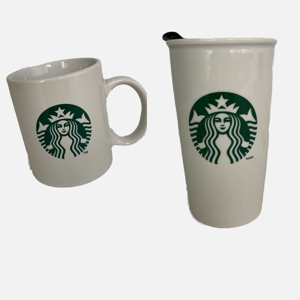Starbucks Siren Logo Double-Wall‎ Ceramic Coffee Tumbler and Mug 2011 Set